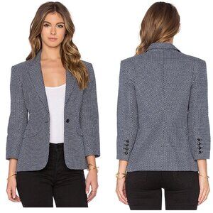 ATM Anthony Thomas Melillo School Boy Jacket Blazer Jacquard Blue White Size 8